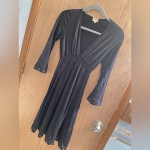 Ella Moss metallic detail black dress